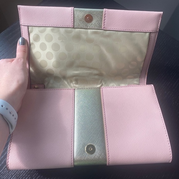 NWOT Kate Spade Pink with Gold Stripe Cross Body - Picture 3 of 5